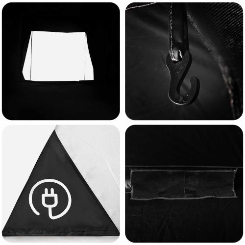 Къмпинг наметало с покрив Бял blackout 335 x 275 x 180 см