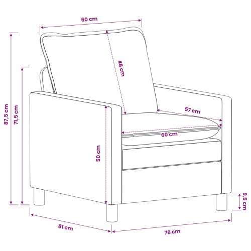 Диван Таупе 76 x 81 x 87,5 см Полиестер