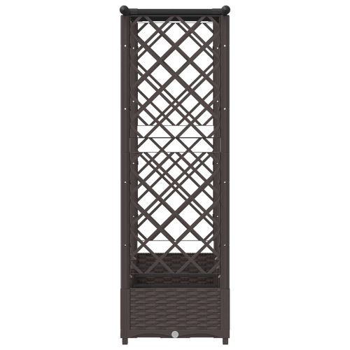 Повдигнато легло с решетка и покривка Кафяво 203 x 40 x 121 см
