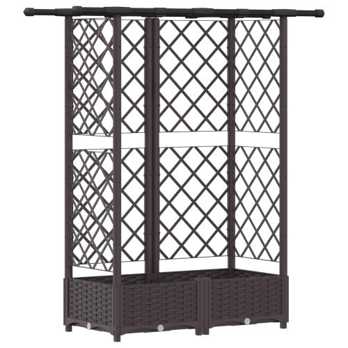 Повдигнато легло с решетка и покривка Кафяво 124 x 40 x 121 см