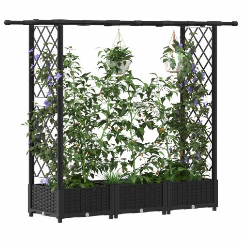 Повдигнато легло с решетка и покривка Черно 164 x 40 x 121 см