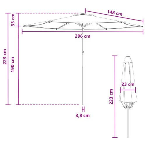 Градински парасол 300 x 300 cm Полиестер Правоъгълна Жълт и бял