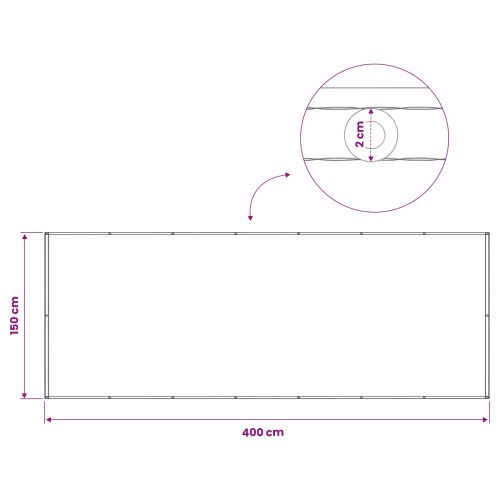 Прозорец за балкон 150 x 400 cm Тъкан с PU покритие Антрацит