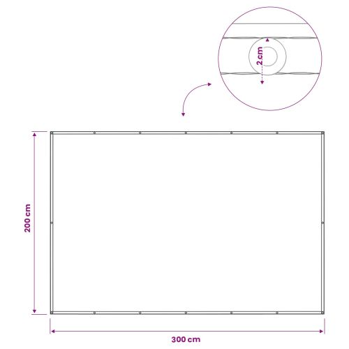 Прозорец за балкон 200 x 300 cm Тъкан с PU покритие Бяло