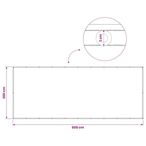 Прозорец за балкон 200 x 500 cm Тъкан с PU покритие Жълт и бял