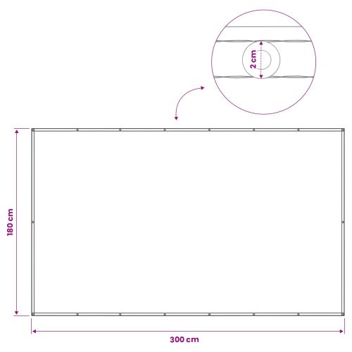 Прозорец за балкон 180 x 300 cm Тъкан с PU покритие Теракота