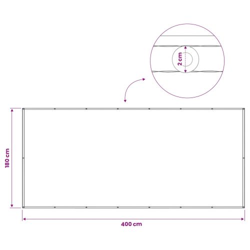 Прозорец за балкон 180 x 400 см Тъкан с PU покритие Теракота
