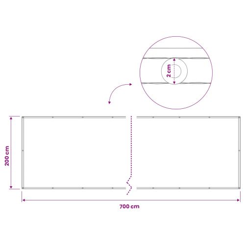 Прозорец за балкон 200 x 700 см Тъкан с PU покритие Теракота