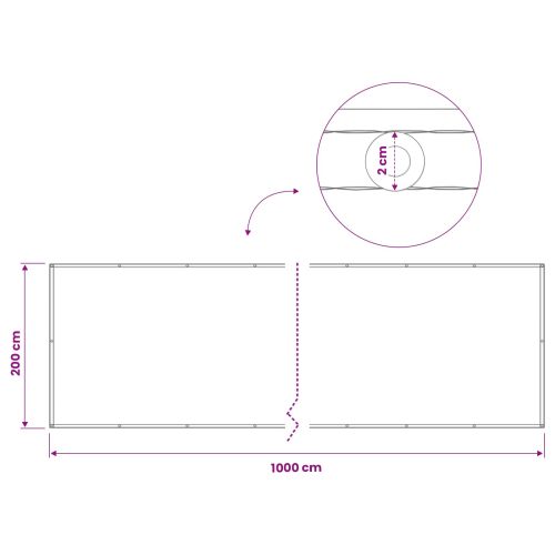 Прозорец за балкон 200 x 1000 cm Тъкан с PU покритие Таупе