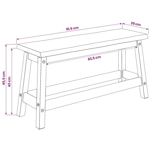 VidaXL Пейка за хранене EKAI Черно 91,5 x 29 x 45,5 см