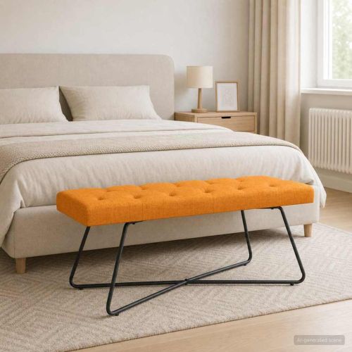 Пейка с копчета Тъмен жълт 110 x 40 x 46 cm Текстил
