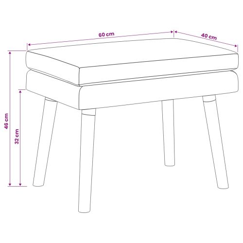 Двойно легло Черно 60 x 40 x 46 см Текстил