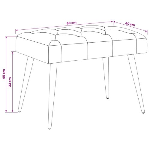 Пейка с копчета Тъмносиво 60 x 40 x 45 см Кадифе