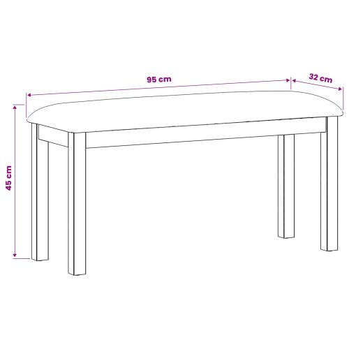 Пейка за хранене 95 x 32 x 45 см Масивен дъб Черно