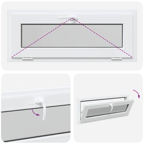 Прозорец за мазе RISOR 100 x 40 cm PVC и стъкло