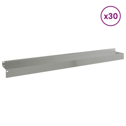 Ограда за трева 30 бр. 100 x 10 x 8 см Стомана Сребристо