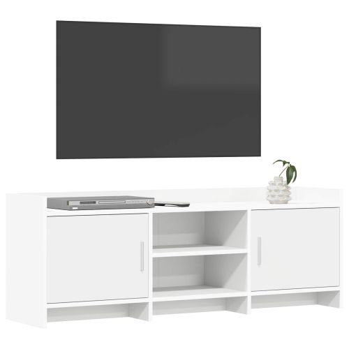 ТВ шкаф 130 x 33 x 47 см Бяло Инженерна дървесина