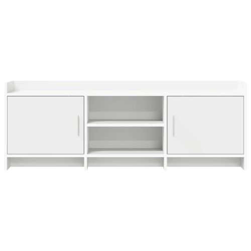 ТВ шкаф 130 x 33 x 47 см Бяло Инженерна дървесина