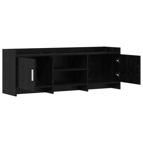 ТВ шкаф 130 x 33 x 47 см Черен дъб Инженерна дървесина