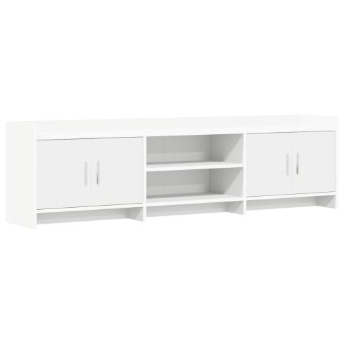 ТВ шкаф 168 x 33 x 47 см Бяло Инженерна дървесина