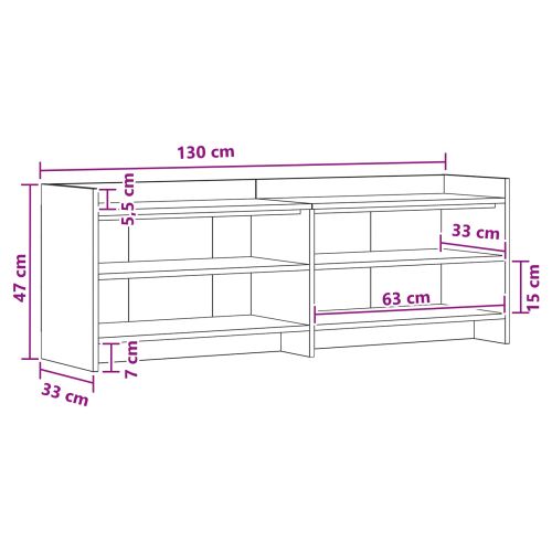 ТВ шкаф 135 x 33 x 47 см Бетонно сиво Инженерна дървесина