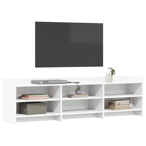 ТВ шкаф 168 x 33 x 47 см Бяло Инженерна дървесина