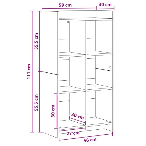 Библиотека 6 нива 59 x 30 x 111 см Инженерна дървесина
