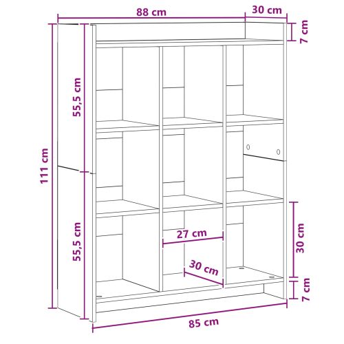 Библиотека Старо дърво 87,5 x 30 x 111 см Инженерна дървесина