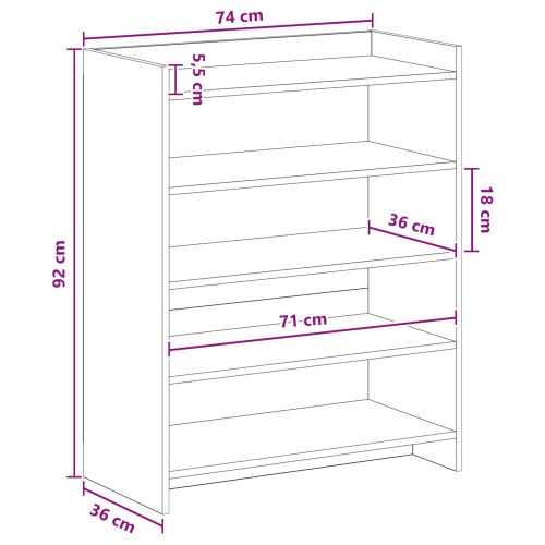Шкаф за обувки Дъб сонома 73,5 x 36 x 92 см Инженерна дървесина