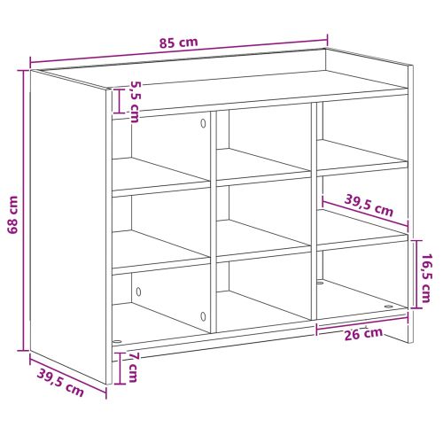 Шкаф за обувки Дъб сонома 85 x 39,5 x 70 см Инженерна дървесина