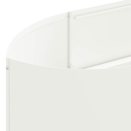 Вдигната леха за градина Бяло 140 x 40 x 40 см Стомана