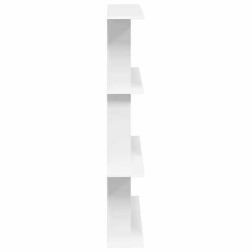 Стенен рафт Бяло 100 x 20 x 126 см Инженерна дървесина