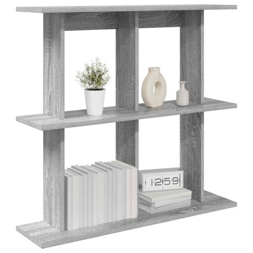 Стенен рафт Монтиране на стена Сив Сонома 100 x 20 x 75 см