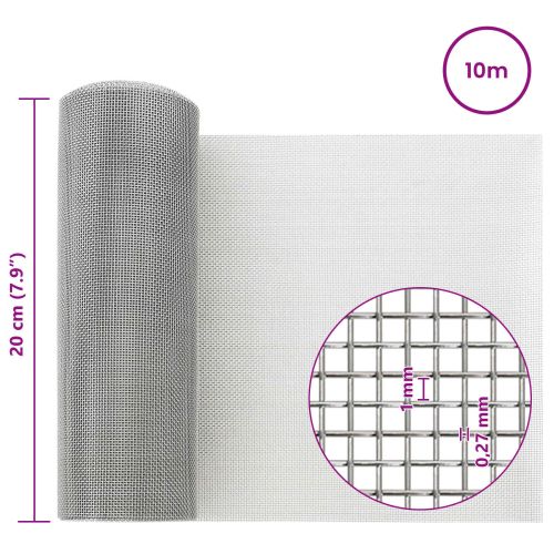 Мрежест екран 20 x 1000 см 20 Mesh Неръждаема стомана 201