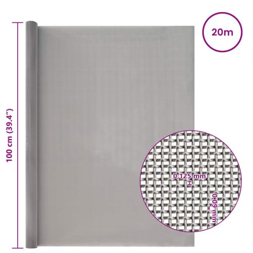 Мрежест екран 100 x 2000 cm 120 Mesh Неръждаема стомана 201