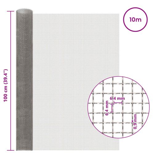 Мрежест екран 100 x 1000 cm 3 Mesh Неръждаема стомана 201