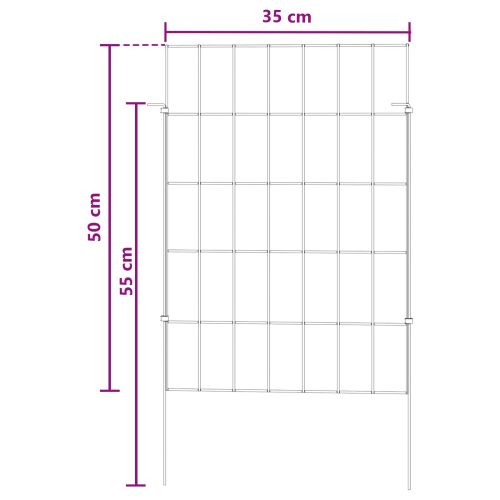 Оградата за градината с колчета 48 бр. 35 x 50 см Сребристо