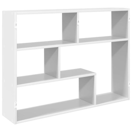 Стенен рафт Монтиране на стена Бяло 95 x 20 x 69,5 см
