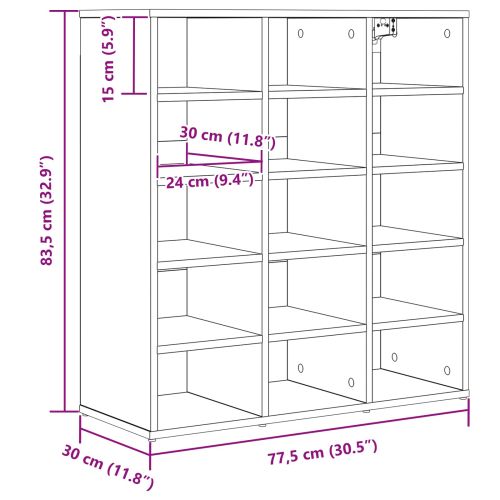 Шкаф за обувки 77,5 x 30 x 83,5 см Инженерна дървесина