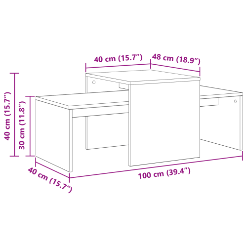Стифиращи масички Черния дъб 100 x 48 x 40 см