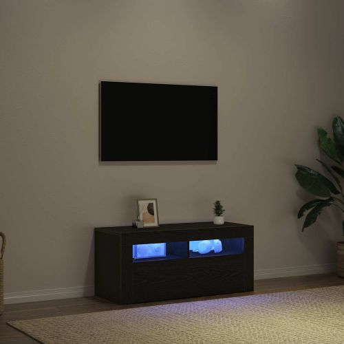 ТВ шкаф 90 x 35 x 40 см Черния дъб Инженерна дървесина