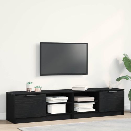 ТВ шкаф 2 pcs Черния дъб 80 x 35 x 36,5 cm Инженерно дърво