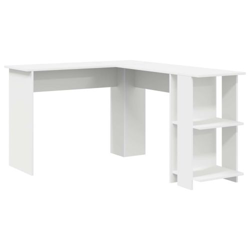 Ъглово бюро Бяло Инженерна дървесина 140 x 113,5 x 75 см