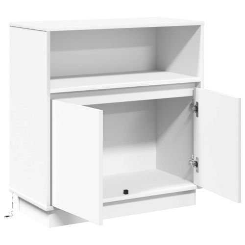 LED конзолна маса Бяло 71 x 34,5 x 75 см Инженерно дърво