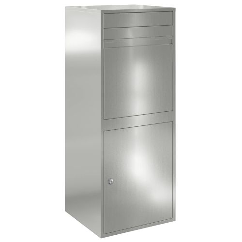 Пощенска кутия за пратки с врата Сребристо 47,5 x 38 x 59 см
