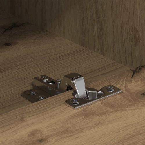 ТВ шкаф 150 x 30 x 45 см Дъб Инженерна дървесина и желязо