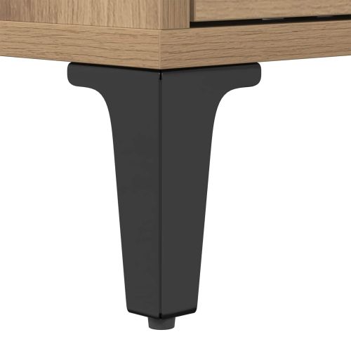 ТВ шкаф 150 x 30 x 45 см Дъб Инженерна дървесина и желязо