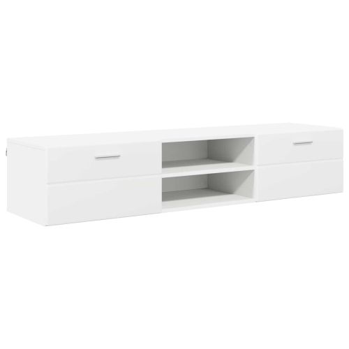 Дървен шкаф 150 x 39 x 30 см Бяло Инженерна дървесина