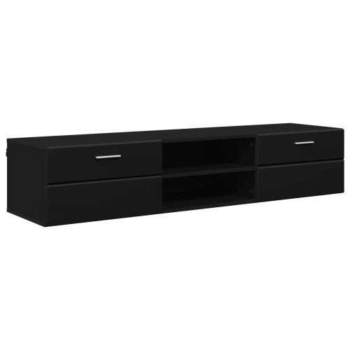 Дървен шкаф 150 x 39 x 30 см Черно Инженерна дървесина
