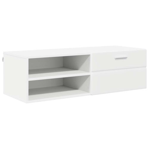 Дървен шкаф 100,5 x 39 x 30 см Бяло Инженерна дървесина